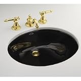 17 X 14 Vitreous China Undercounter Lavatory Caxton Black Less Overflow