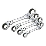 SK Hand Tool 89430 4 Piece Stubby Flexible Double Box Locking Flex G-Pro Metric Wrench Set