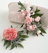 Floral Flowers - Carnation Corsage & Boutonniere Package - Pink