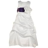 Little Girls Special Occasion Dress WHITE Flower Girl Sash BLOSSOM Wedding 4-14