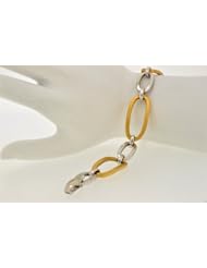 14K Two Tone Gold Link Bracelet