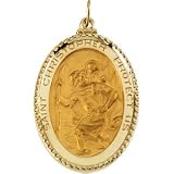 Saint Christopher Medal In 14kt Gold - B0002CWSPG