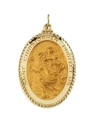 CleverEve Designer Series 14K Yellow Gold 9.60 grams 39.00X26.00 mm Saint Christopher Medal