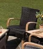 Banderas Wicker Lounge Chair With Teak Arms And Feet