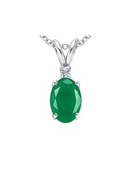 Tommaso Design (tm) Genuine Emerald and Diamond Pendant
