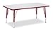 Berries 6478JCT008 Rectangle Activity Table, T-Height, 24" x 36", Gray/Red/Red