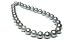 12 x 15mm grey black Tahitian round south sea cultured pearl necklace 16