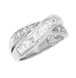 Sterling Silver Rhodium Ring with Clear CZ - Size: 7-9