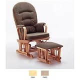 Glider & Ottoman - Natural Finish/Jerkyl Beige Fabric