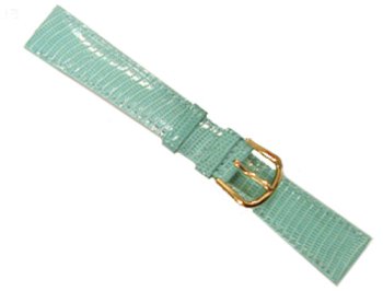 deBeer handcrafted in France Gen Lizard band with a soft hypo allergenic nu buck lining Aqua Size 20 MM
