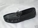 GENTS BLACK LEATHER MOCCASINS LEATHER LINED