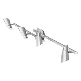 Eglo 87937A Skip, Brushed Aluminum and Chrome, 4-Light Track Light Fixture by Eglo