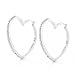 Bling Jewelry Sterling Silver Diamond CZ Open Heart Hoop Earrings