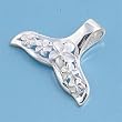 925 Sterling Silver Pendant - Plumeria on Whale Trail - 16mm