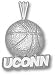 Connecticut Huskies Solid Sterling Silver ''UCONN'' Basketball Pendant