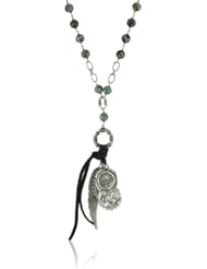 Love Heals Testimony, Turquoise Wire Wrapped Small African Turquoise Beads, Black Deerskin Leather Lace Necklace