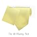 Apparel : New Mens Solid Baby Yellow Tie Necktie Hanky Set