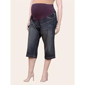 Motherhood Maternity: Plus Size Mid Belly Coin Pocket Maternity Capri Jeans