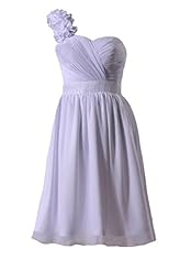 Belted Pleated Lace One Shoulder Elasticized   Waistline Short Chiffon  Dress