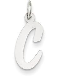 14k White Gold Medium Script Initial C Charm