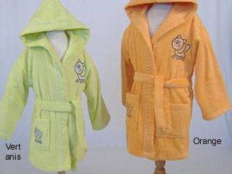 Peignoir � capuche Pussy - 3/4 ans - Orange