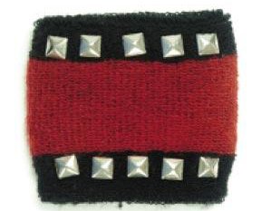 Click here to buy Black Red Terry Cloth Wristband Metal Studs Gothic Punk Rock.