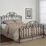 IMAGE OF King Powell Furniture Salem Metal Panel Bed in Distressed Pewter and Black Finish