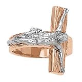 14K Rose Gold Crucifix Ring