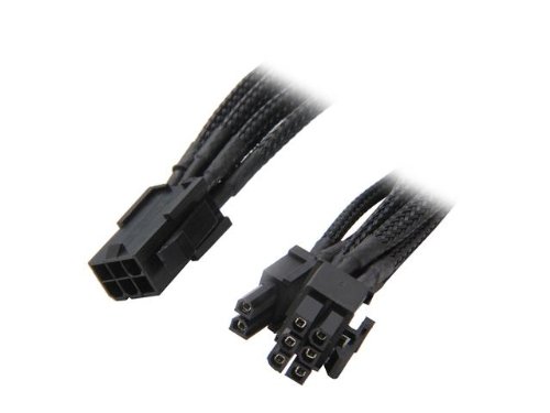 Rosewill 10-Inch (250mm) Single Sleeved 6 Pin to 6+2 Pin VGA Extension Cable M-F (RCDV-12004)