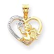 14k POL Angel IN Heart Pendant