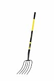 Truper 30323 Tru Pro Manure Fork, 5-Tine, Fiberglass Handle, 10-Inch Grip, 50-Inch