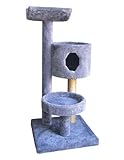 ThreeTier 3L2 Cat Tree : Optional Sisal 2 FEET OF SISAL : Parts & Base Color BURGUNDY : Poles Color OFF WHITE
