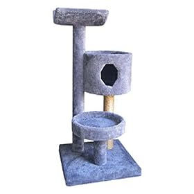 ThreeTier 3L2 Cat Tree : Optional Sisal 2 FEET OF SISAL : Parts & Base Color OFF WHITE : Poles Color TAN