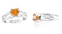 Princess Cut Citrine Ring Sterling Silver