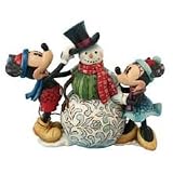 Jim Shore® Mickey & Minnie Building Snowman Figurine