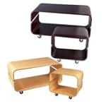Adesso Contour Rolling Coffee Table, Walnut
