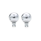 Tiffany Style Silver Ball Stud Earrings