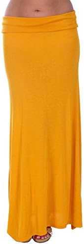 Women's Semi-Sheer Maxi Skirt (Medium, Orange)