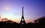 Wallmonkeys Peel and Stick Wall Decals - Silhouette of Eiffel Tower in the Evening. - Removable Graphic