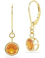 1.02 Cts Brazilian Fire Opal Stud Earrings in 14K Yellow Gold