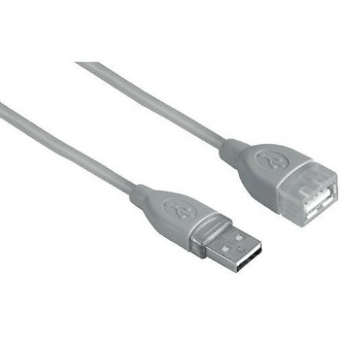 Hama USB-Verlängerungskabel (USB-A <-> USB-A-Kupplung); grau; 1,8m
