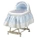 Pretty Pique Bassinet Liner and Hood - color:Blue - Size 13x29