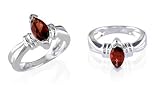 Marquise Cut Garnet Ring Sterling SIlver
