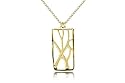 14K Yellow Gold Polish-Finish Hand-Crafted "Vineyard" Pendant, Enhanced with a Bezel Set Diamonds, Sliding on a 16" Cable-Chain Necklace.