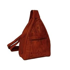 Sling Backpack Tooled Leather Western Purse 653