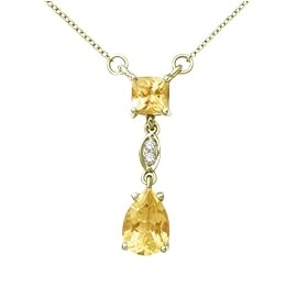 10k Yellow Gold Citrine Necklace, 18 by Amazon.com Collection
