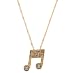 Gold Music Double 16th Note Necklace with Crystal Accents Image