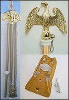 6 Foot Wall Mounted Aluminum FLAG POLE - Eagle Top