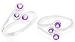 Jewelry : Round Cut Amethyst Three Stone Toe/Pinky Ring Sterling Silver