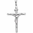 14K White Gold. Crucifix Pendant